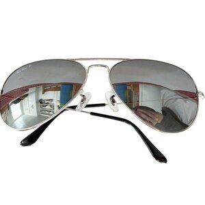 Ray-Ban Polarized Large Aviation Gunmetal/Crystal Green Lens Sunglasses Women’s